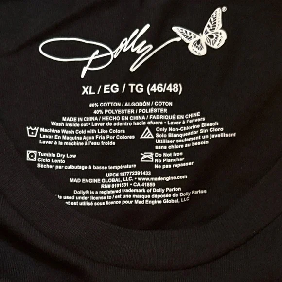 Dolly Parton Nashville Black Tee Shirt XL - Picture 3 of 5